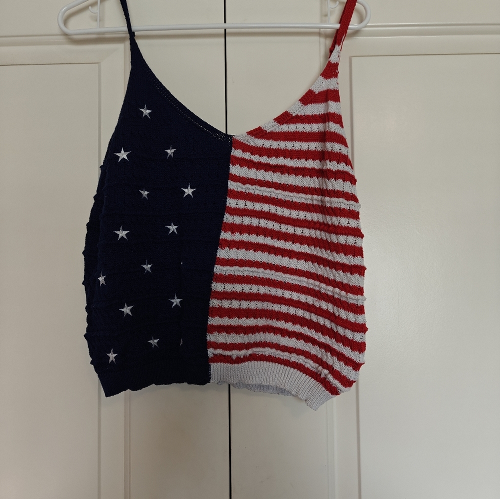 Crochet American Flag Tank